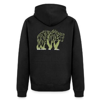 Bear forest - Unisex Premium Organic Zip Hoodie - black - Back - Nico (187cm)
