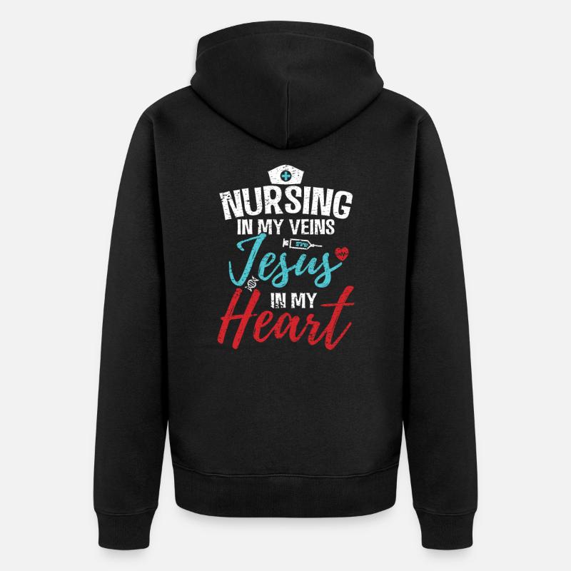 Infirmière chrétienne - Veste à capuche bio Premium Unisexe - noir