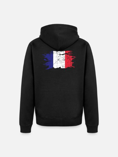 Frankreich - Unisex Premium Bio Zip Hoodie - Schwarz