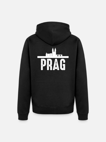 Prag - Unisex Premium Bio Zip Hoodie - Schwarz