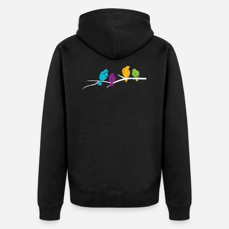 Oiseaux - Veste à capuche bio Premium Unisexe - noir