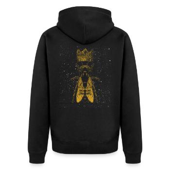 Bee bee colony Queen Bee - Unisex Premium Organic Zip Hoodie - black - Back - Nico (187cm)