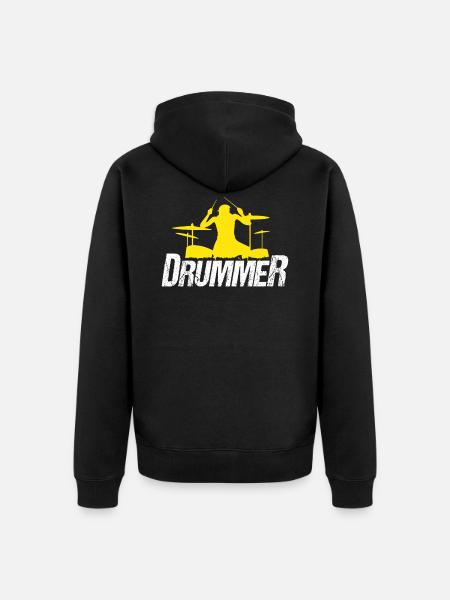 Drums - Unisex Premium Organic Zip Hoodie - black
