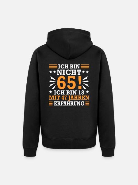 65th birthday - Unisex Premium Organic Zip Hoodie - black