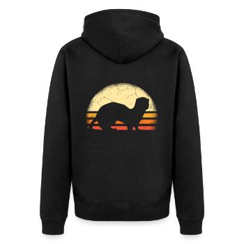 Ferret Marten Marten - Unisex Premium Organic Zip Hoodie - black - Back - Nico (187cm)