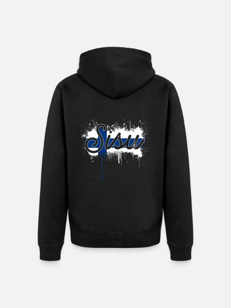 Finland Nation - Unisex Premium Organic Zip Hoodie - black