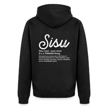 Finlande Culture - Veste à capuche bio Premium Unisexe - noir - Dos - Nico (187cm)