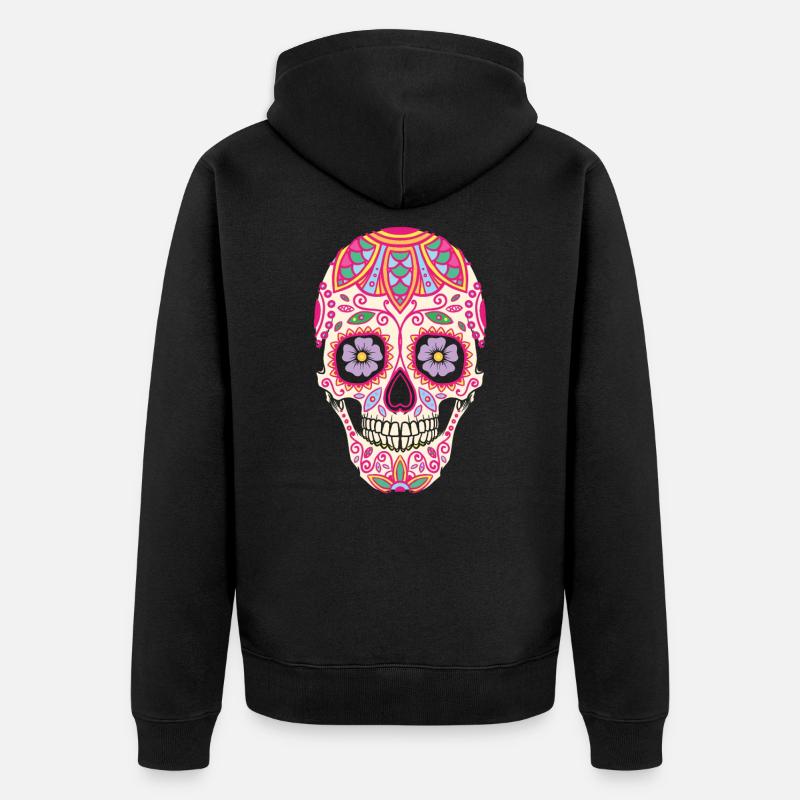 crâne - Veste à capuche bio Premium Unisexe - noir