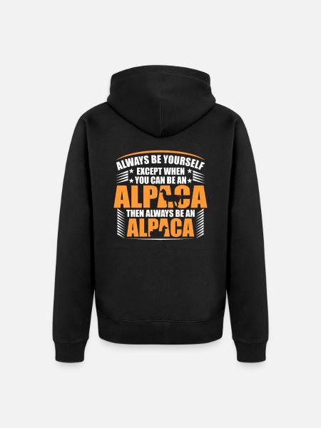 Llama Alpaca - Veste à capuche bio Premium Unisexe - noir