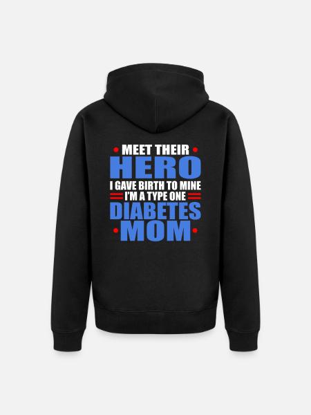 diabetes - Unisex Premium Organic Zip Hoodie - black