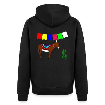 Âne mexicain - Veste à capuche bio Premium Unisexe - noir - Dos - Nico (187cm)