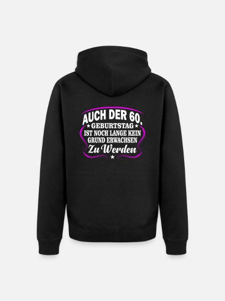 60th birthday - Unisex Premium Organic Zip Hoodie - black