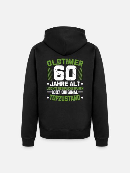 60th birthday - Unisex Premium Organic Zip Hoodie - black