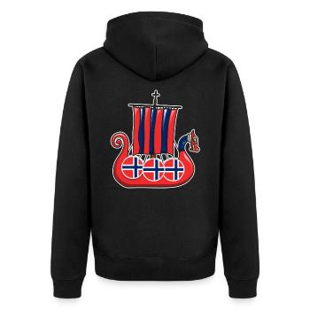 Histoire de la Norvège - Veste à capuche bio Premium Unisexe - noir - Dos - Nico (187cm)
