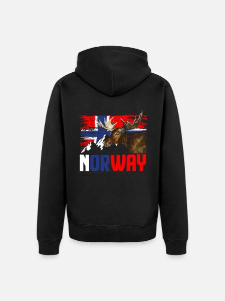 Norway moose - Unisex Premium Organic Zip Hoodie - black