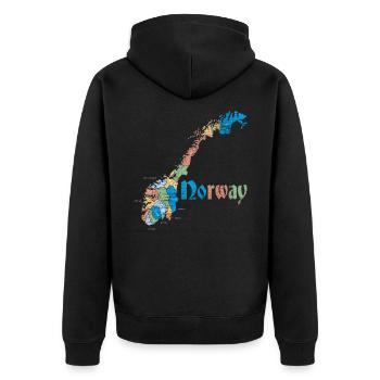 Norvège Scandinavie - Veste à capuche bio Premium Unisexe - noir - Dos - Nico (187cm)