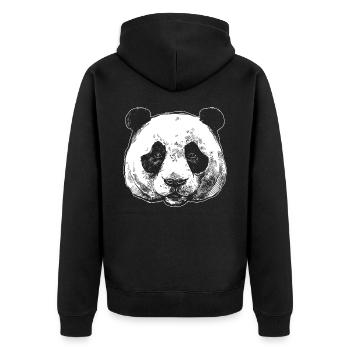 Panda bear - Unisex Premium Organic Zip Hoodie - black - Back - Nico (187cm)