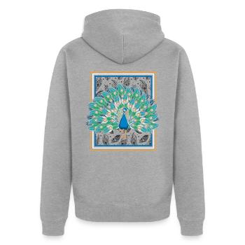 Paon - Veste à capuche bio Premium Unisexe - gris chiné - Dos - Nico (187cm)