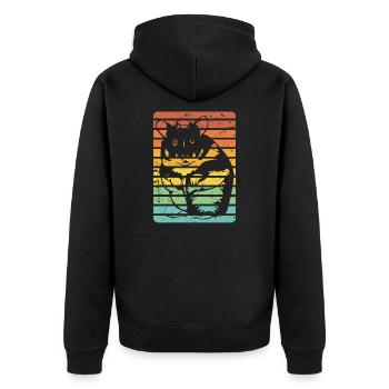 Hamster - Unisex Premium Organic Zip Hoodie - black - Back - Nico (187cm)