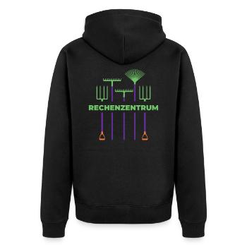 Rechenzentrum Gärtner Computer Nerd Garten Coding - Unisex Premium Bio Zip Hoodie - Schwarz - Hinten - Nico (187cm)