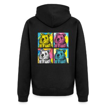 Quokka - Unisex Premium Bio Zip Hoodie - Schwarz - Hinten - Nico (187cm)
