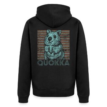 Quokka Australia - Veste à capuche bio Premium Unisexe - noir - Dos - Nico (187cm)