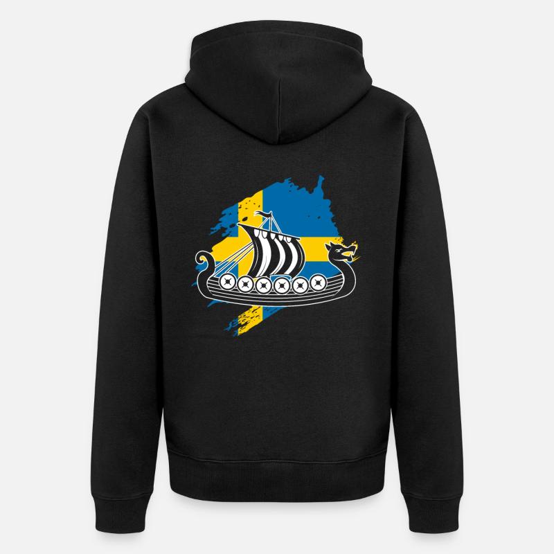 Suède Vikings - Veste à capuche bio Premium Unisexe - noir