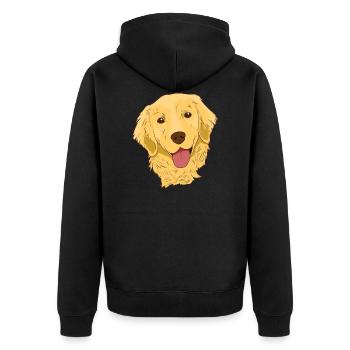 Golden retriever - Unisex Premium Organic Zip Hoodie - black - Back - Nico (187cm)