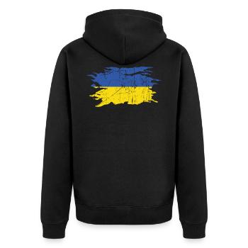 Ukraine - Veste à capuche bio Premium Unisexe - noir - Dos - Nico (187cm)