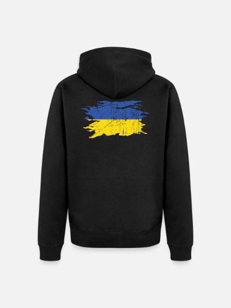 Ukraine - Unisex Premium Organic Zip Hoodie - black