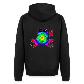grenouille - Veste à capuche bio Premium Unisexe - noir - Dos - Nico (187cm)