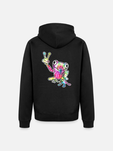 Frog Tree Frog - Unisex Premium Organic Zip Hoodie - black