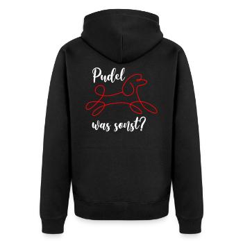 poodle - Unisex Premium Organic Zip Hoodie - black - Back - Nico (187cm)