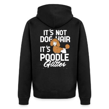 poodle - Unisex Premium Organic Zip Hoodie - black - Back - Nico (187cm)