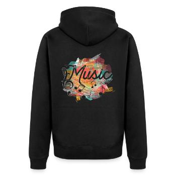 Musique Clef - Veste à capuche bio Premium Unisexe - noir - Dos - Nico (187cm)
