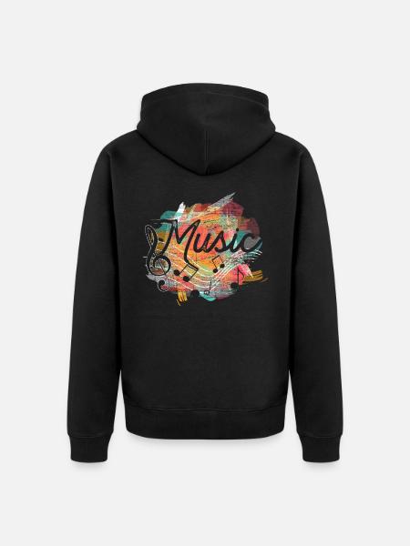 Clef music - Unisex Premium Organic Zip Hoodie - black