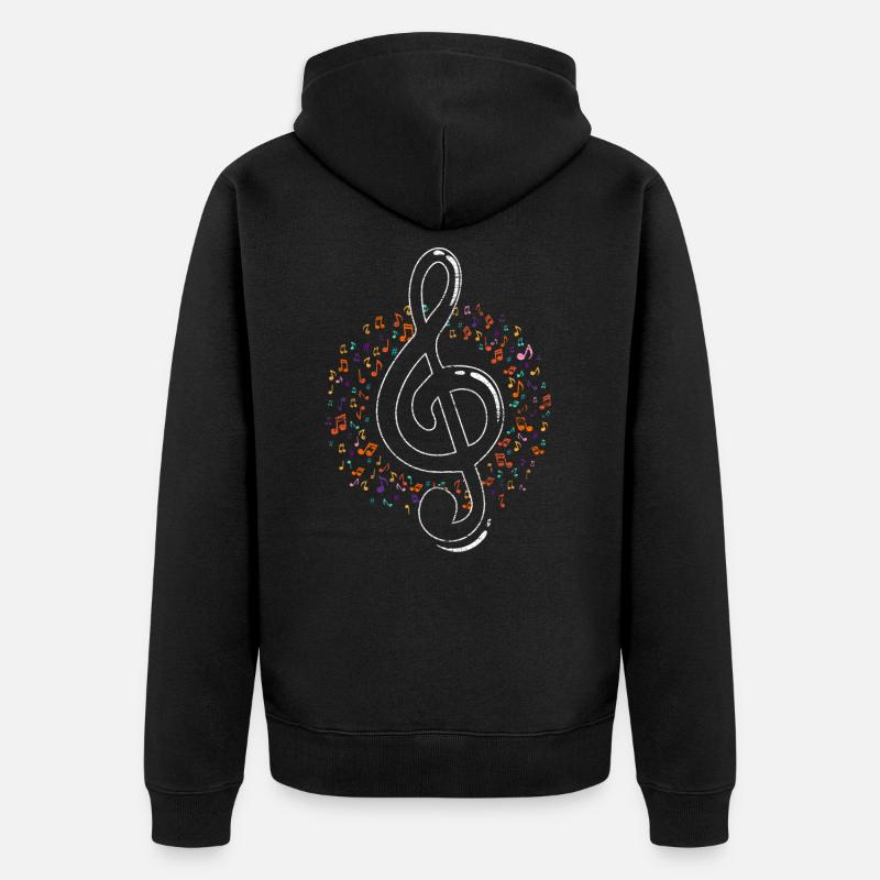 Notes de musique Clef - Veste à capuche bio Premium Unisexe - noir