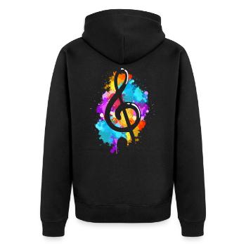 Clé de musique - Veste à capuche bio Premium Unisexe - noir - Dos - Nico (187cm)