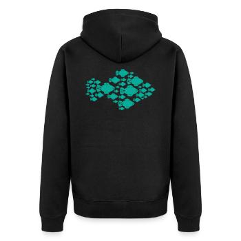 Poissons animaux - Veste à capuche bio Premium Unisexe - noir - Dos - Nico (187cm)