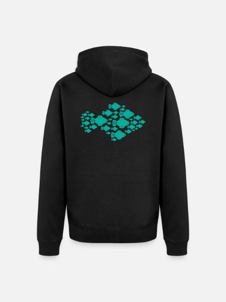 Fish animals - Unisex Premium Organic Zip Hoodie - black