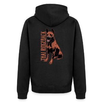 Thai Ridgeback - Unisex Premium Bio Zip Hoodie - Schwarz - Hinten - Nico (187cm)