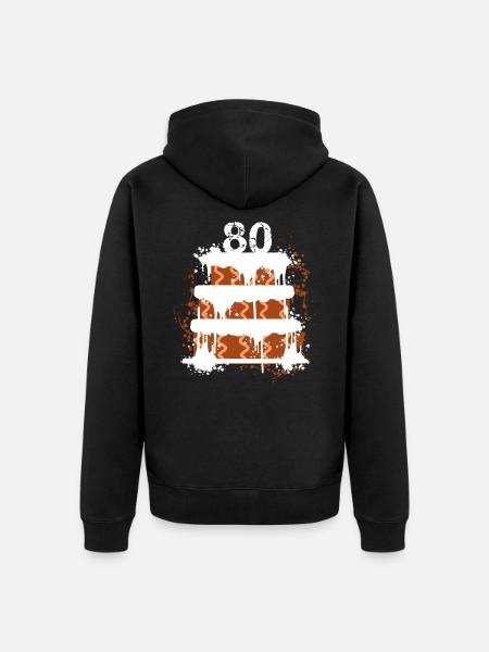80th birthday - Unisex Premium Organic Zip Hoodie - black