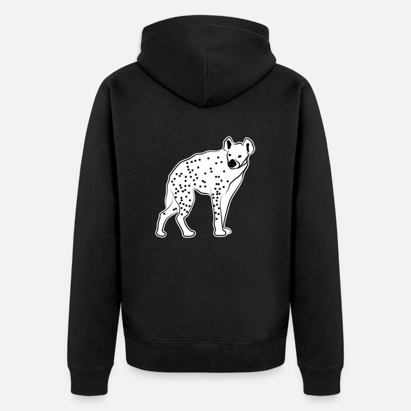 Hyäne Geschenkidee - Unisex Premium Bio Zip Hoodie - Schwarz