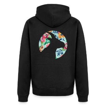 Goat farm - Unisex Premium Organic Zip Hoodie - black - Back - Nico (187cm)