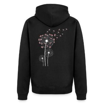 Flamant pissenlit - Veste à capuche bio Premium Unisexe - noir - Dos - Nico (187cm)