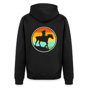 cheval - Veste à capuche bio Premium Unisexe - noir - Dos - Nico (187cm)