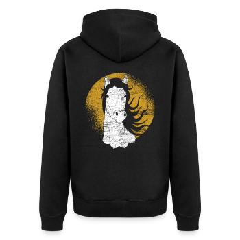 cheval - Veste à capuche bio Premium Unisexe - noir - Dos - Nico (187cm)