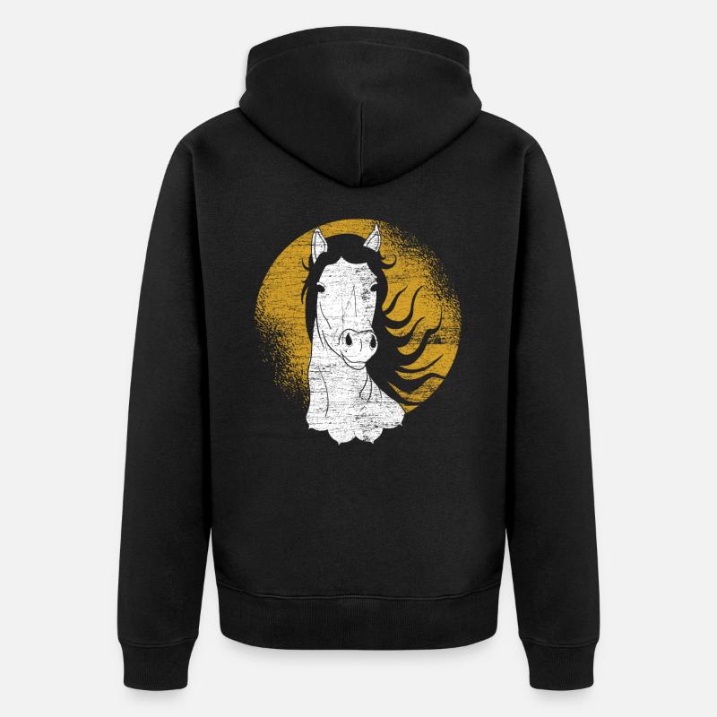 cheval - Veste à capuche bio Premium Unisexe - noir