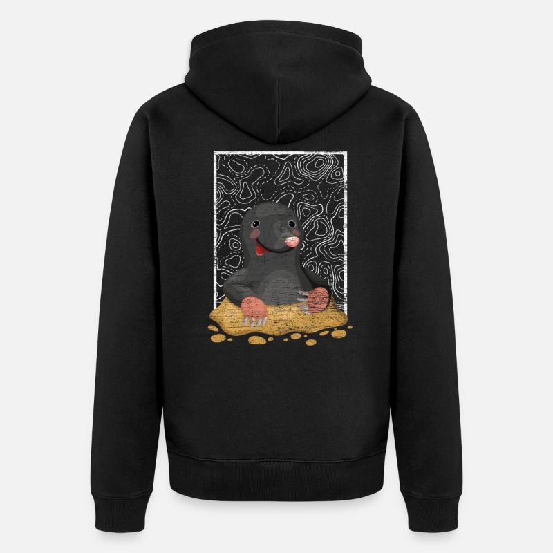 Maulwurf Oberfläche - Unisex Premium Bio Zip Hoodie - Schwarz
