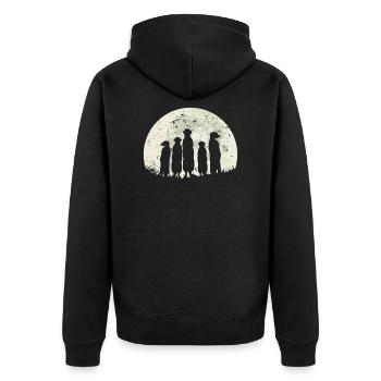 Suricates Famille - Veste à capuche bio Premium Unisexe - noir - Dos - Nico (187cm)